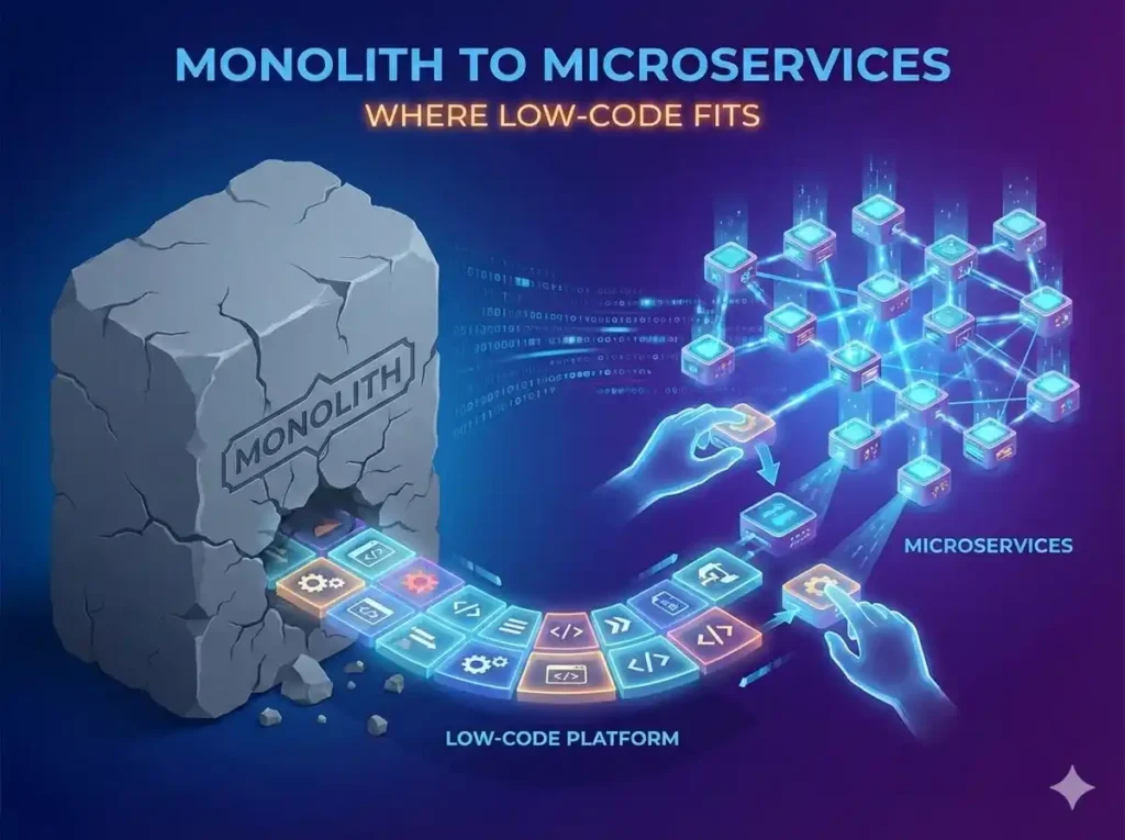 Monolith to Microservices: Where Low-Code Fits (and Where It Doesn’t)